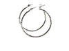 14k White Gold Diamond Cut Hoop Earrings 
