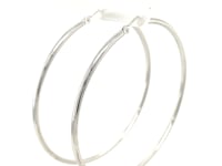 14k White Gold Polished Hoop Earrings (60 mm)