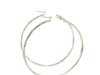 14k White Gold Diamond Cut Hoop Earrings (1 3/4 inch Diameter) 