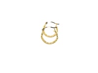 14k Yellow Gold Hoop Earrings with Textured Detailing