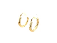 14k Yellow Gold Diamond Cut Hoop Earrings (20mm)