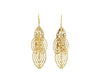 14k Yellow Gold Textured Cascading Cut Out Marquise Earrings