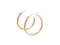 14k Rose Gold Polished Hoop Earrings (25 mm)