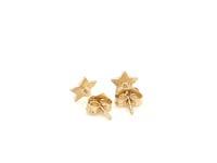 14k Yellow Gold Post Earrings with Stars