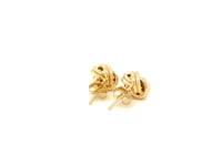 14k Yellow Gold Intertwined Love Knot Stud Earrings 
