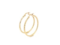 Large Textured Hoop Earrings in 10k Yellow Gold