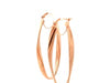 14k Rose Gold Twist Motif Oval Shape Hoop Earrings
