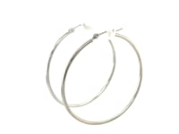 10k White Gold Polished Hoop Earrings (40mm)