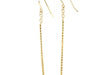 14k Yellow Gold Long Bar Diamond Cut Drop Earrings