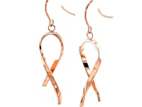 14k Rose Gold Polished Ribbon Style Drop Earrings