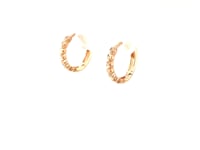 14k Rose Gold Petite Textured Round Hoop Earrings