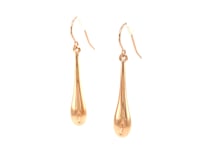14k Rose Gold Long Polished Teardrop Dangling Earrings