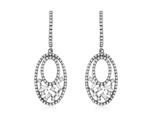 14k White Gold White Diamond Drop Earrings (0.58 CT)