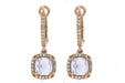 14k Rose Gold White Diamond and Amethyst Earrings (0.25 CT)