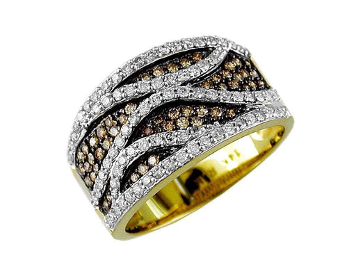 14k Yellow Gold White Diamond and Mocha Diamond Ring (0.52 CT)