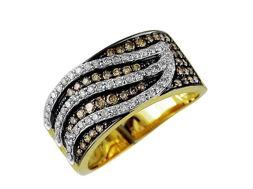14k Yellow Gold White Diamond and Mocha Diamond Ring (0.37 CT)