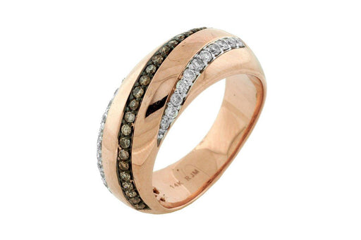 14k Rose Gold White Diamond and Mocha Diamond Wedding Ring (0.27 CT)
