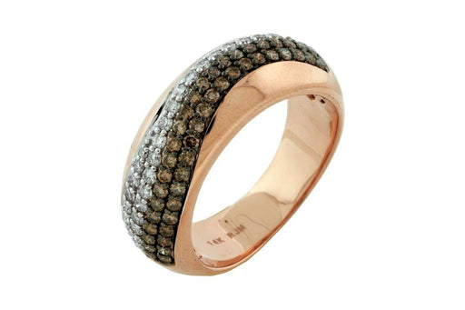 14k Rose Gold White Diamond and Mocha Diamond Wedding Ring (0.36 CT)
