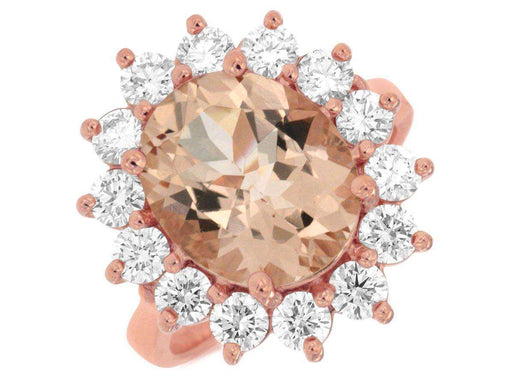 14k Rose Gold White Diamond and Morganite Ring (1.90 CT)