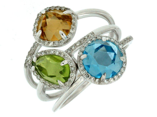 Diamond & Multi Color Semi Precious Ring