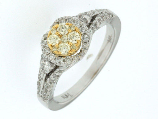 14k White Gold White Diamond and Yellow Diamond Ring (0.50 CT)