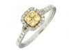 14k White Gold Diamond and Yellow Diamond Ring (0.22 CT)