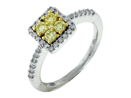 14k White Gold Diamond and Yellow Diamond Ring (0.25 CT)