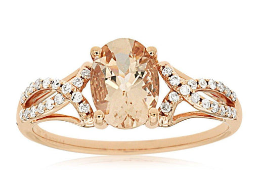 14k Rose Gold White Diamond & Morganite Ring