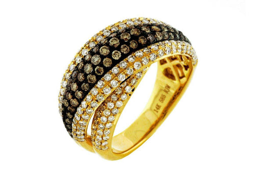 14k Yellow Gold White Diamond and Mocha Diamond Ring (1.16 CT)
