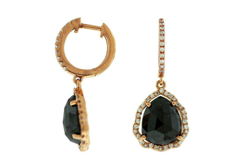 Mocha Diamond and White Diamond Dangle Earrings (6.71 CT) in 18K Rose Gold 