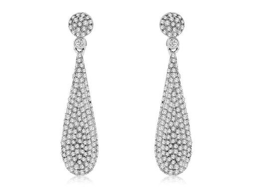 White Diamond Dangle Earrings (0.95 CT) in 14K White Gold 