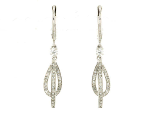 White Diamond Dangle Earrings (0.64 CT) in 14K White Gold 