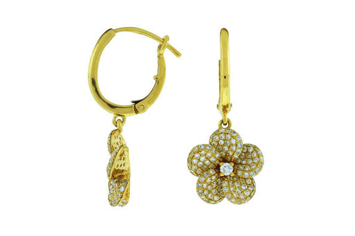 White Diamond Drop Earrings (0.72 CT) in 14K Yellow Gold 