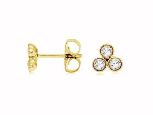 White Diamond Stud Earrings (0.30 CT) in 14K Yellow Gold 
