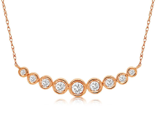 White Diamond Necklace (0.50 CT) in 14K Rose Gold