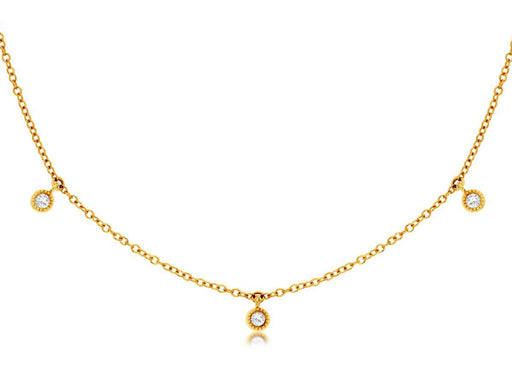 White Diamond Necklace (0.14 CT) in 14K Yellow Gold