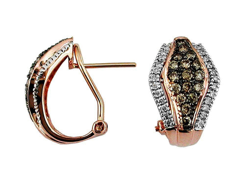 Black Diamond and White Diamond Hoop Earrings (0.90 CT) in 14K Rose Gold 