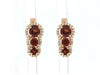 White Diamond and Garnet Dangle Earrings (1.39 CT) in 14K Rose Gold 