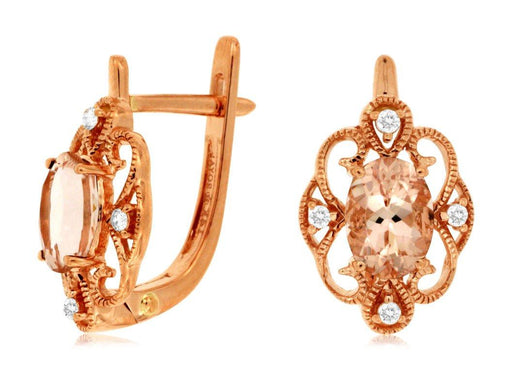 White Diamond and Mocha Diamond Earrings (1.48 CT) in 14K Rose Gold 