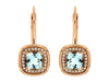 Aquamarine and White Diamond Drop Earrings (1.90 CT) in 14K Rose Gold   