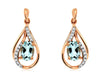 Aquamarine and White Diamond Dangle Earrings (0.95 CT) in 14K Rose Gold 