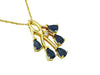 Blue Sapphire and White Diamond Pendant (1.32 CT) in 14k Yellow Gold 