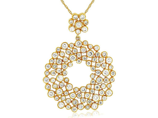 White Diamond Pendant (1.60 CT) in 14k Yellow Gold