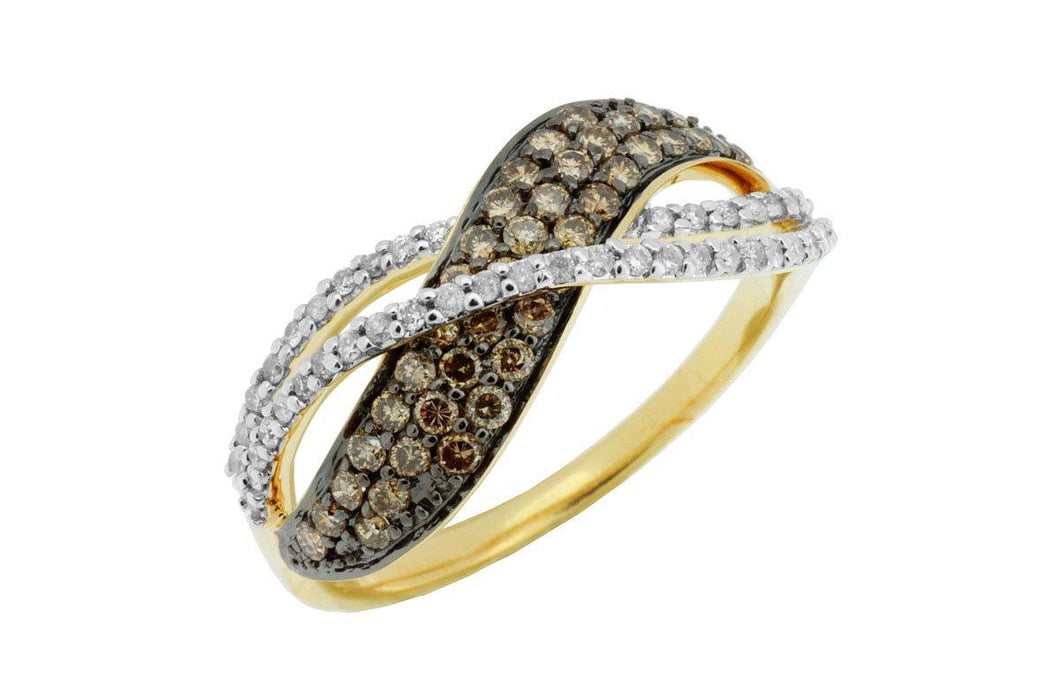 Mocha Diamond and White Diamond Ring (0.59 CT) in 14K Yellow Gold