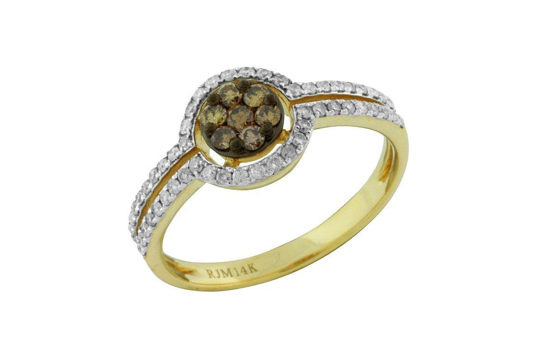 Mocha Diamond and White Diamond Ring (0.54 CT) in 14K Yellow Gold