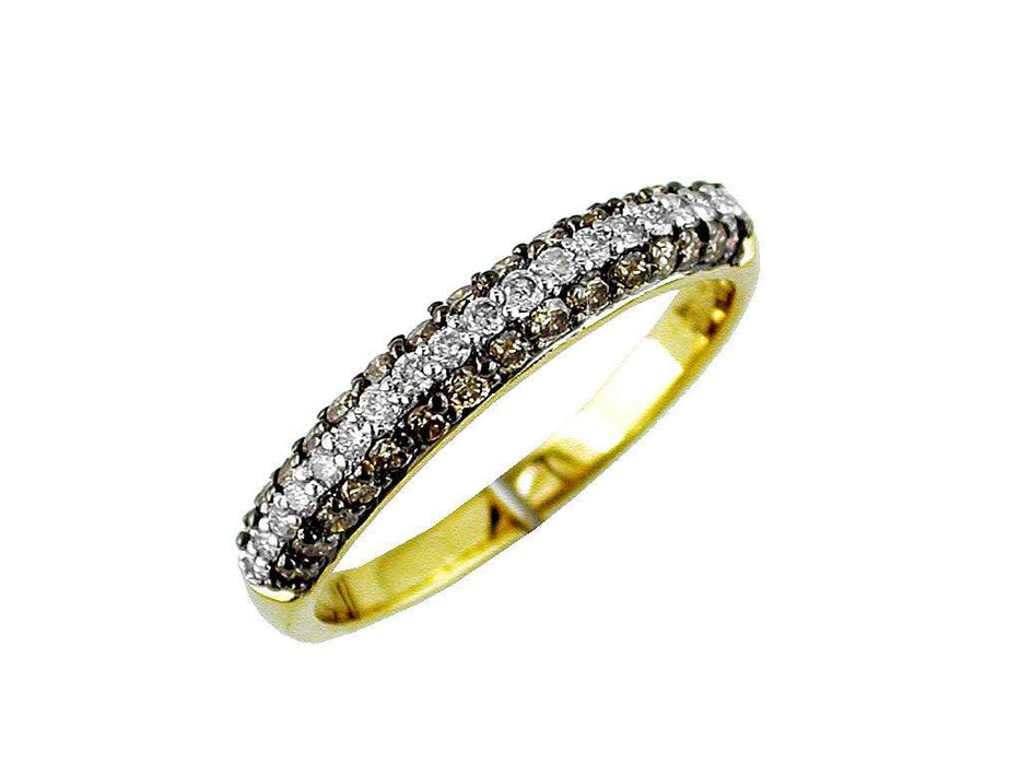 Mocha Diamond and White Diamond Ring (0.62 CT) in 14K Yellow Gold