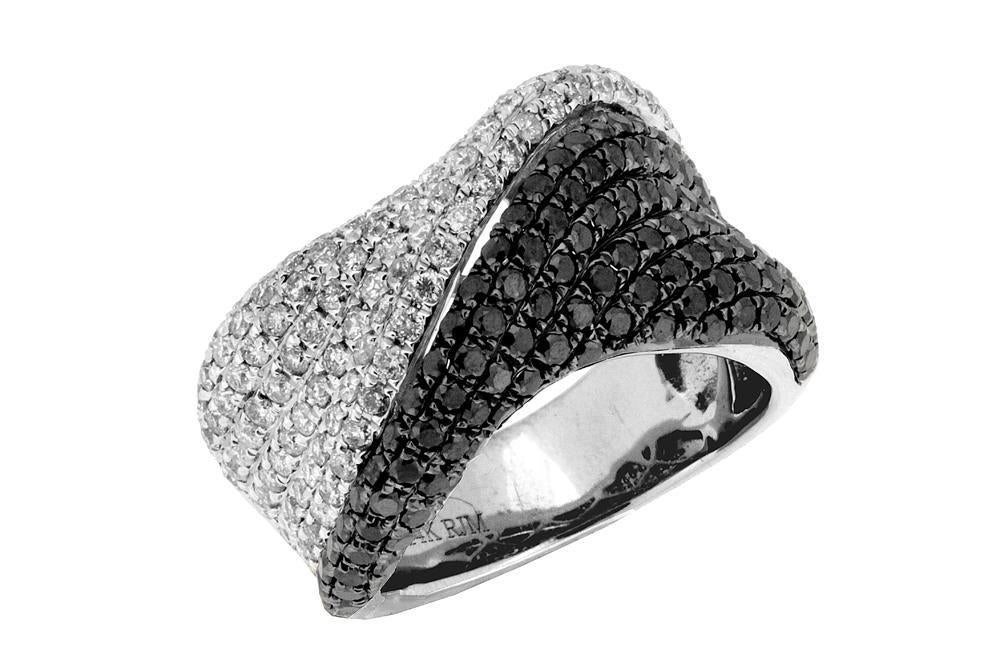 Black Diamond and White Diamond Ring (2.80 CT) in 14K White Gold