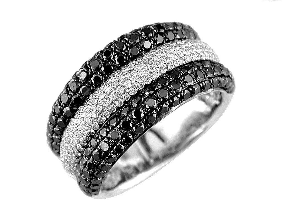 Black Diamond and White Diamond Ring (1.98 CT) in 14K White Gold