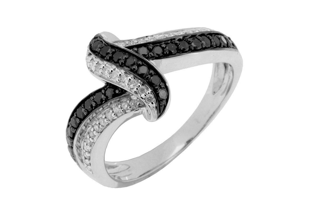 Black Diamond and White Diamond Ring (0.47 CT) in 14K White Gold