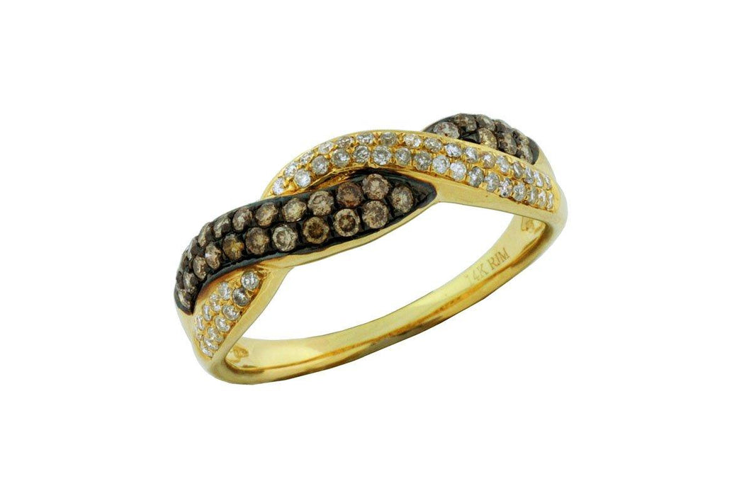 Mocha Diamond and White Diamond Ring (0.55 CT) in 14K Yellow Gold